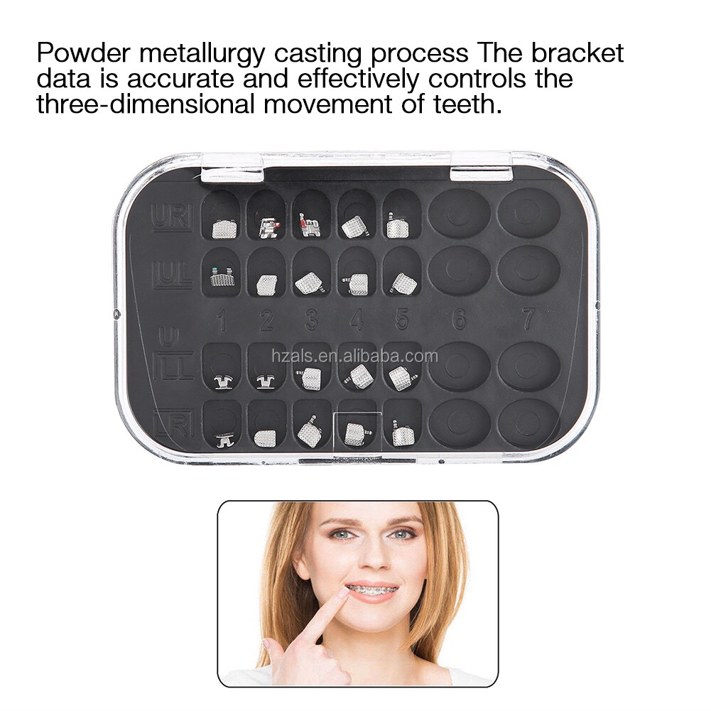 Standard and Mini Dental Orthodontics Ortho MIM Passive Series Metal Self Ligating Braces MBT Bondable Mesh Base 022
