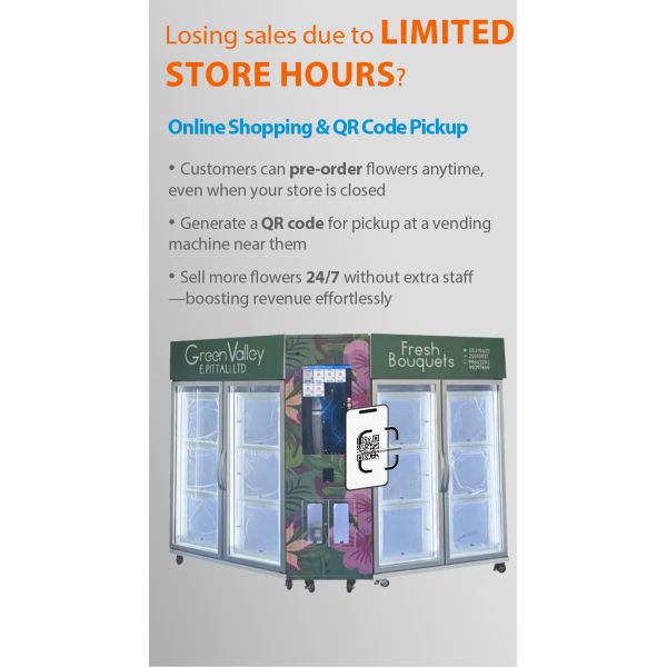 2 in 1 Locker Flower Vending Machine with 32 Inch Touch Screen and Cooling System in Shopping Mall
