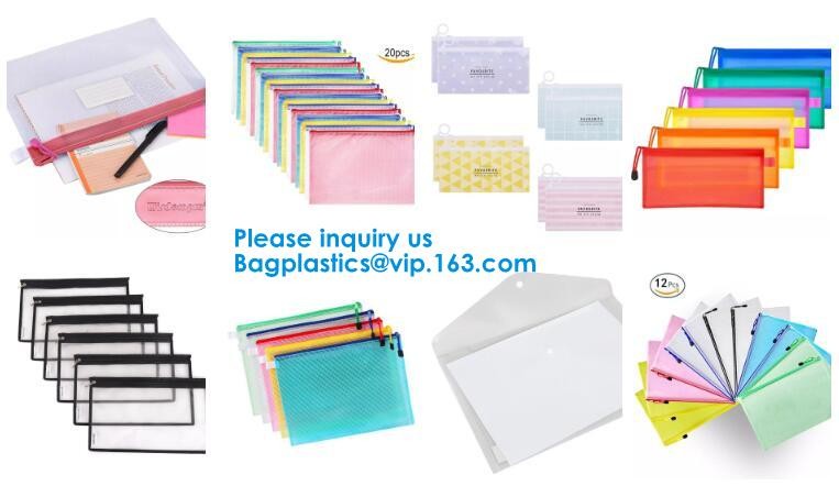 A4 Clear Pvc Zipper File Bag A5 Clear Pvc Document Bag With Red Zipper B5 Pvc Envelope Bag With Card Pouch