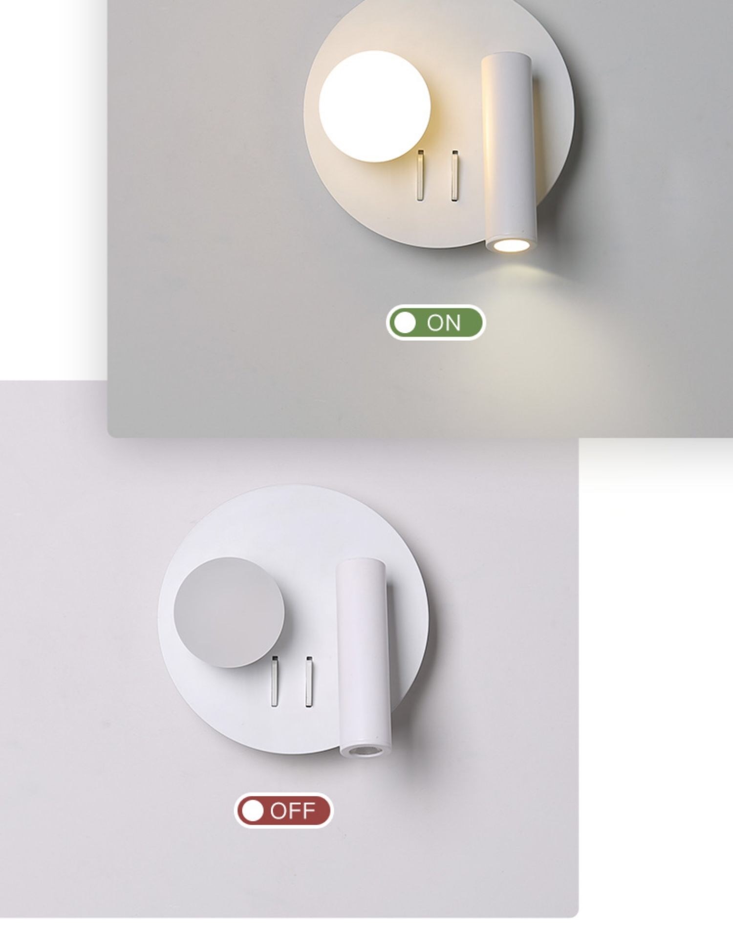 Bedside reading wall lamp acrylic ball Nordic bedroom bed board light living Bedhead wall light for hotel