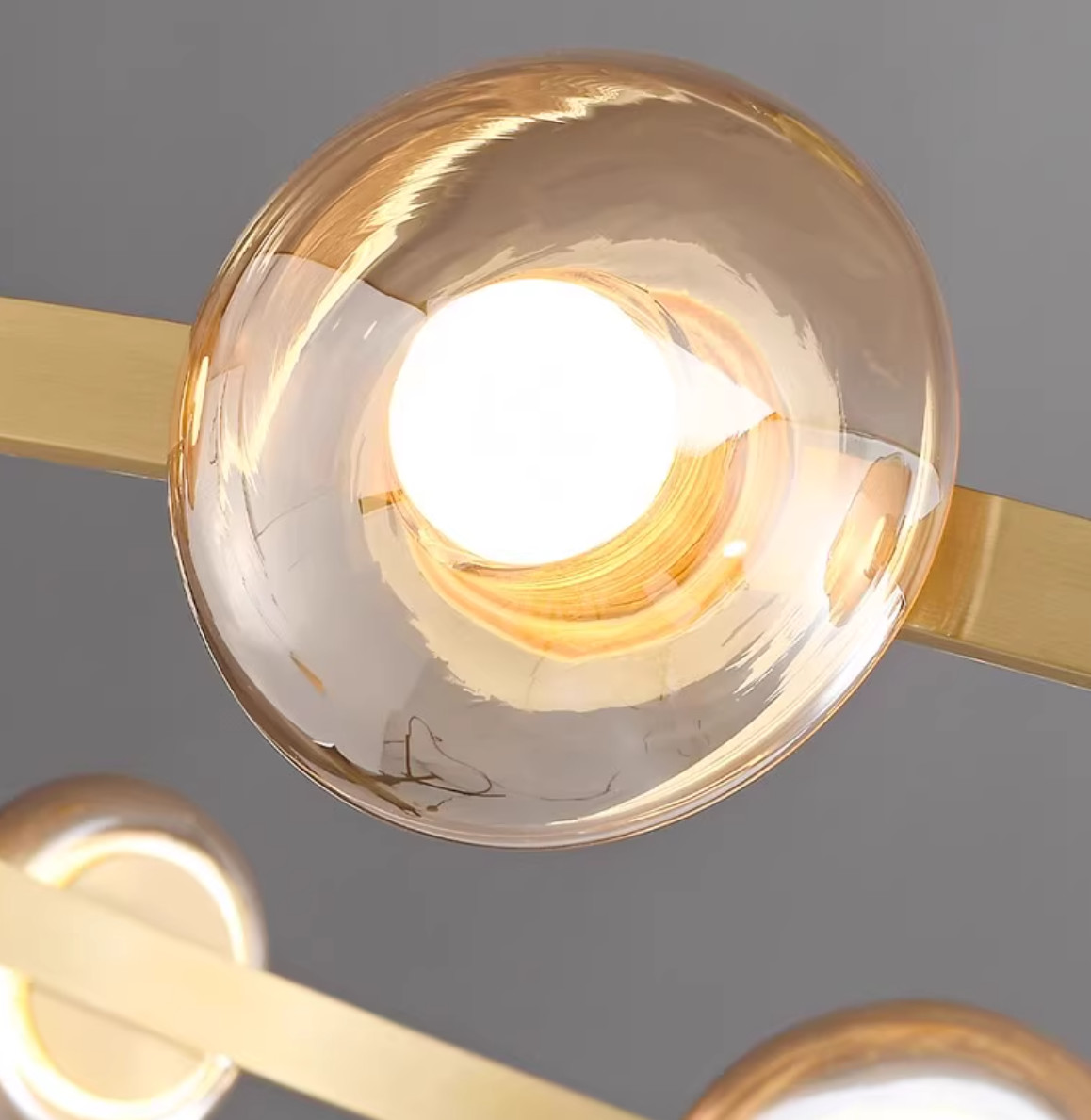 Round pendant lamp long glass lamp for homedecor unique design for home LED bulb