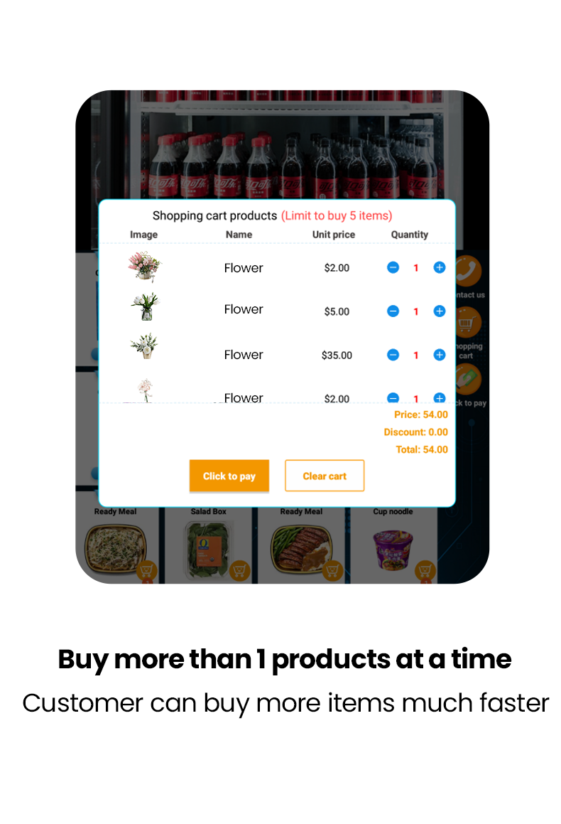 Micron smart flower vending machine is easier to manage, cause we develop smart software system,operator can check the machine from mobile phone