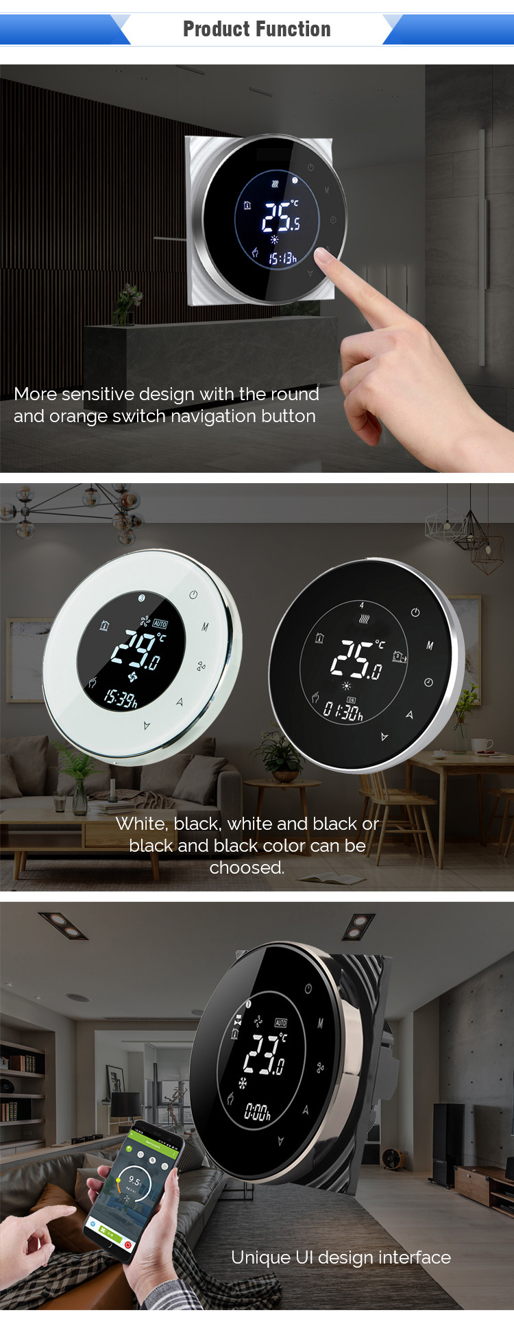 Intelligent Voice Control Programmable Smart Thermostat Alexa Compatible With Alexa Google Home