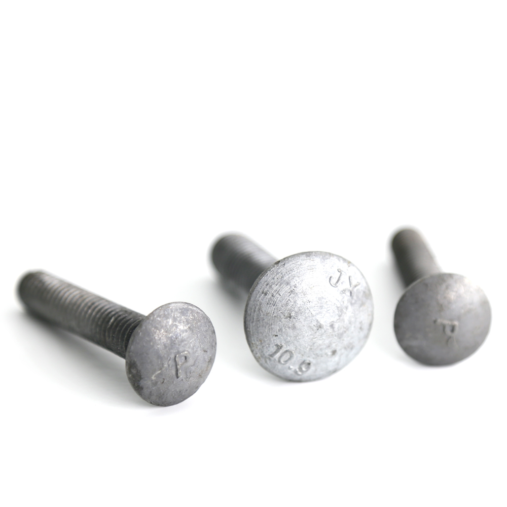 10mm X 200mm Fully Threaded DIN 603 HDG Gr 8.8 Carriage Bolt with High Tensile Strength and Hot Dip Galvanization