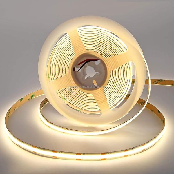 Energy Saving IP20 COB LED Strip Light 8mm PCB 300chips per Meter with 800lm Luminous Flux