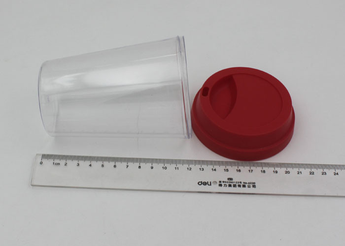 Reusable Single Wall Clear Plastic Coffee Cups With Lids / Plastic Travel Coffee Mugs