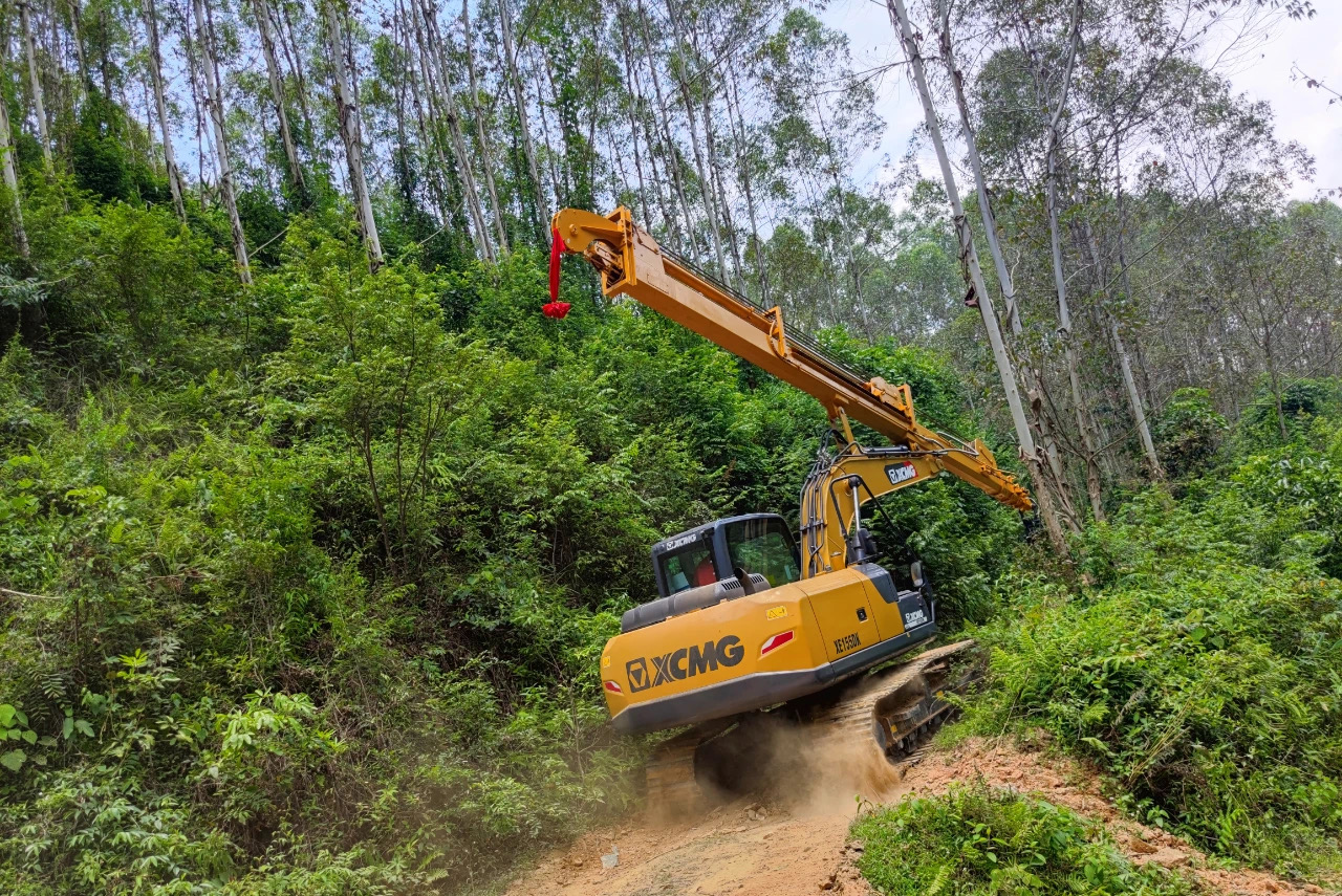 pc200 excavator telescopic boom excavator two section telescopic boom