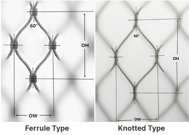 7x7 Structure Stainless Steel Wire Rope Mesh Net Wire Rope Mesh Railing