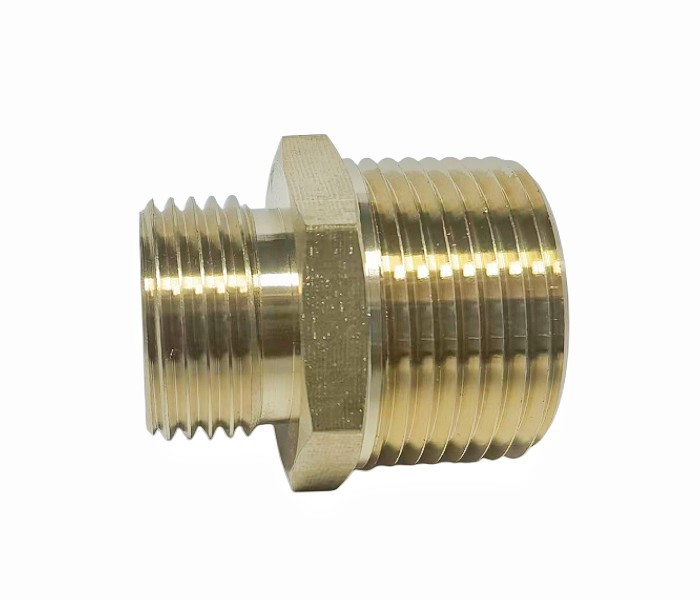 Brass Straight Hexagon Reducing Nipple 3/8 Male *1/2 Male NPT Thread