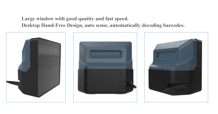 Supermarkets 2D Desktop Tablet Barcode Scanner with Omnidirectional Qr Code Reader