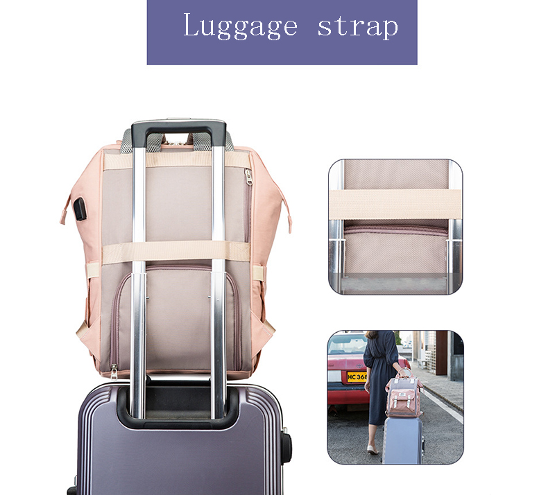 Fashion Mummy Maternity Nappy Bag Diaper Bag Large Capacity Travel Backpack Nursing Bag For Baby Care With Stroller Strap