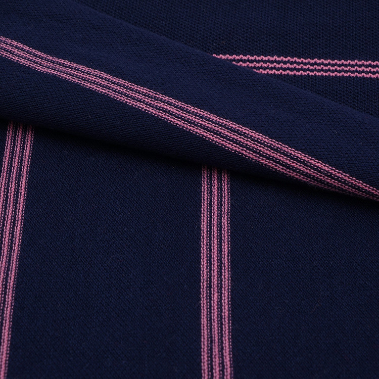 Comfortable And Durable Skin-Friendly Breathable Striped Knit Fabric For Polo Shirt