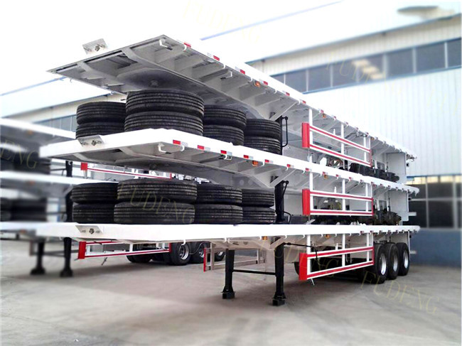 20-40ft used container chassis, 60Tons flatbed container semi trailer
