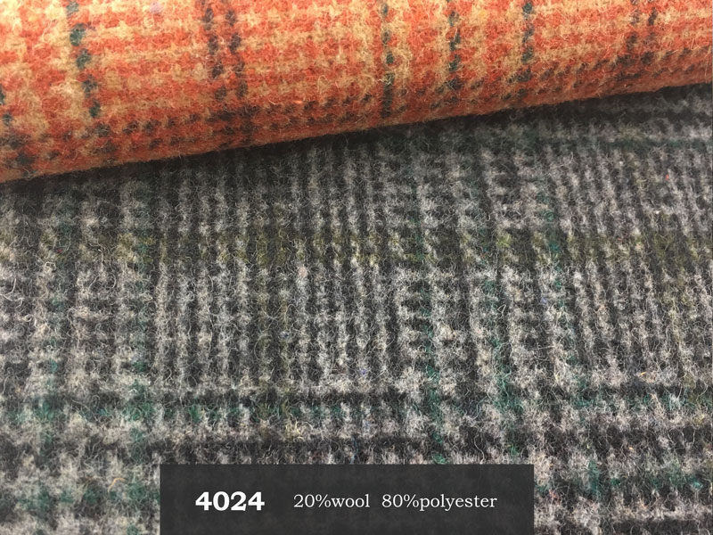 58 inch Red Plaid Tweed Fabric / 800gsm Wool Tweed Upholstery Fabric