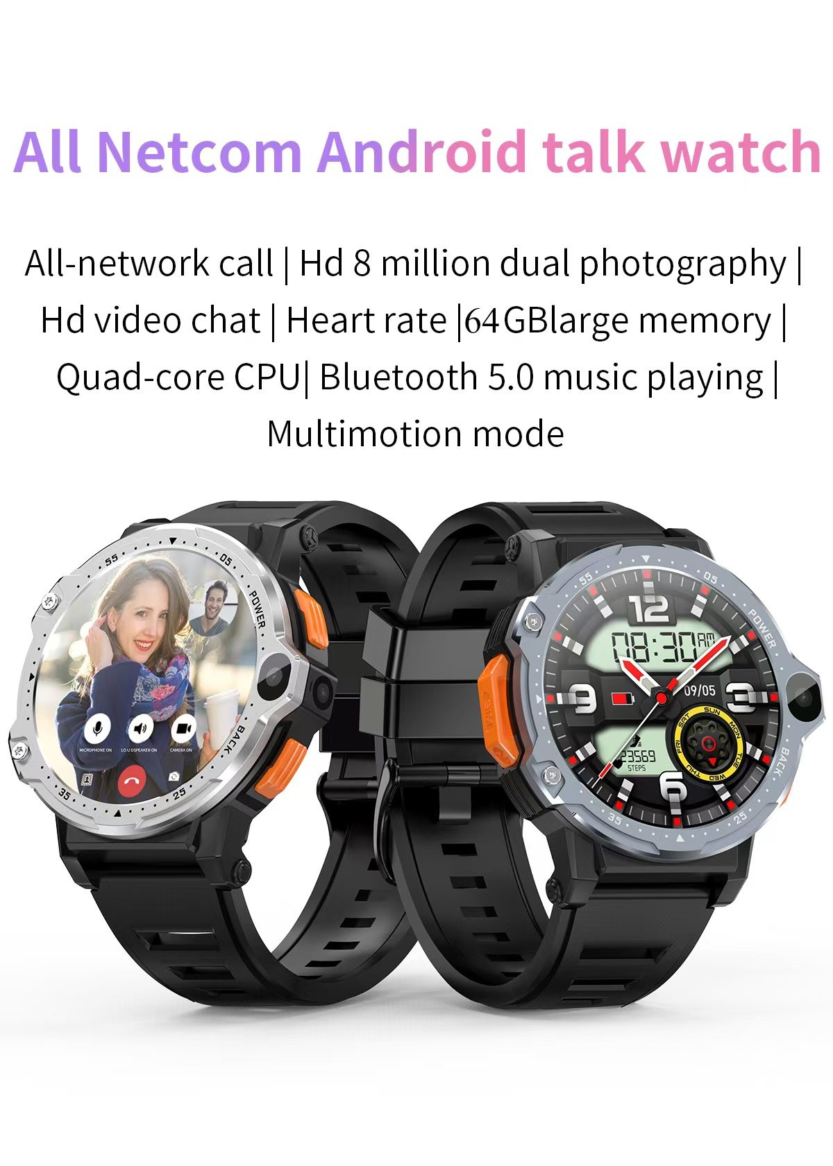 PG999 Android 5G Smart Watch Dual Camera Video Call GPS WifI 4G Smart Watch Sim Card