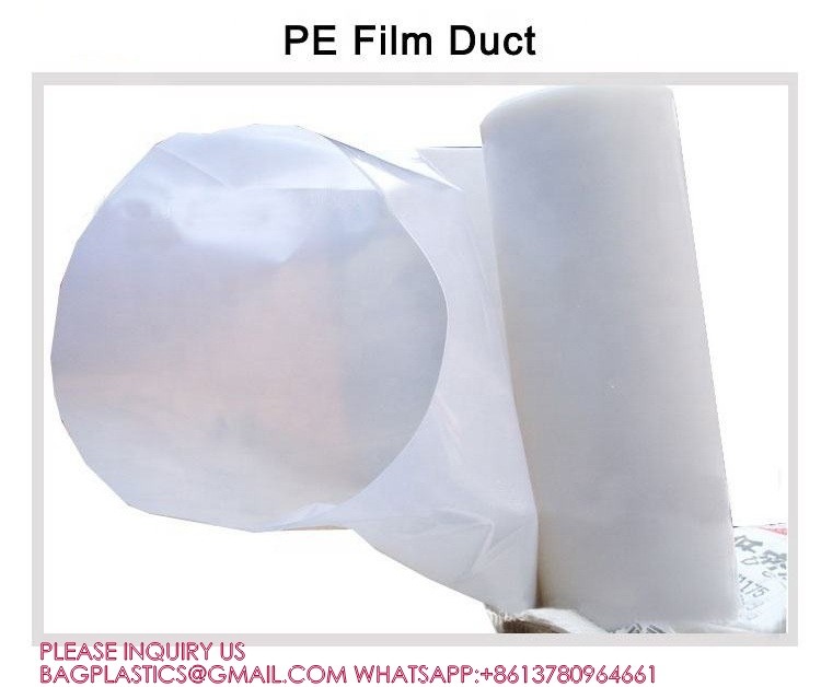 Marine Maintenance 400mm *150m Roll Shape Ventilation Plastic Film Air Duct, PE Lay Flat Tubing