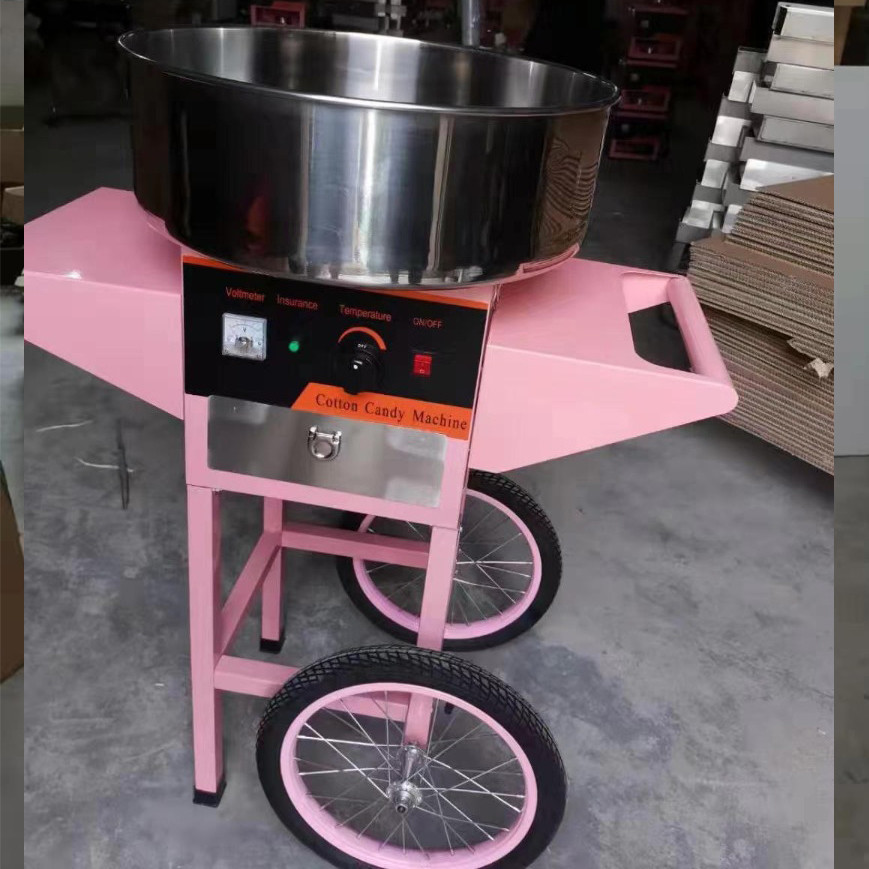 Manual Gas Cotton Candy Floss Machine Commercial With Cart