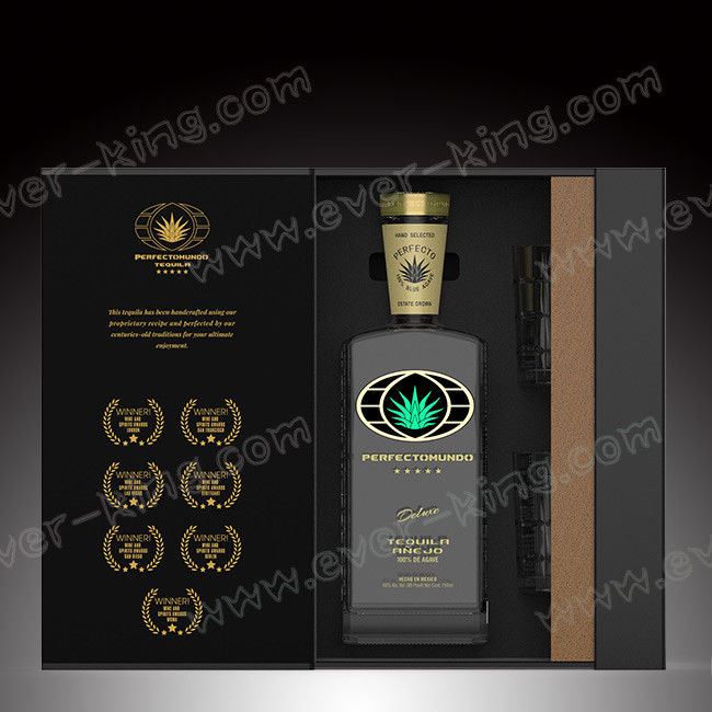 SGS Approval Clear Rectangular Shape Tequila Glass Bottle