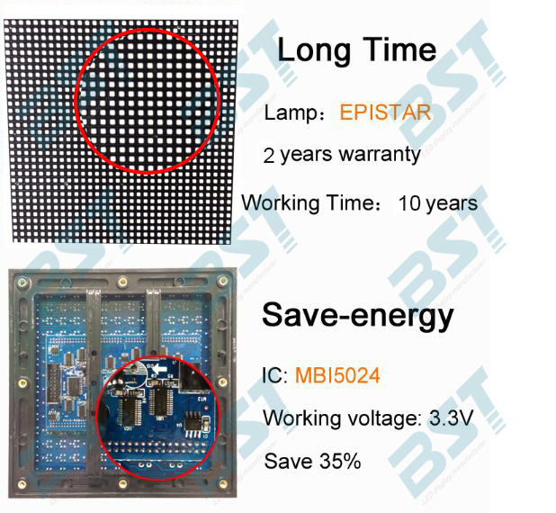 P8 SMD3535 Iron/Aluminum Outdoor advertising LED Display screen with 64dots X 48dots