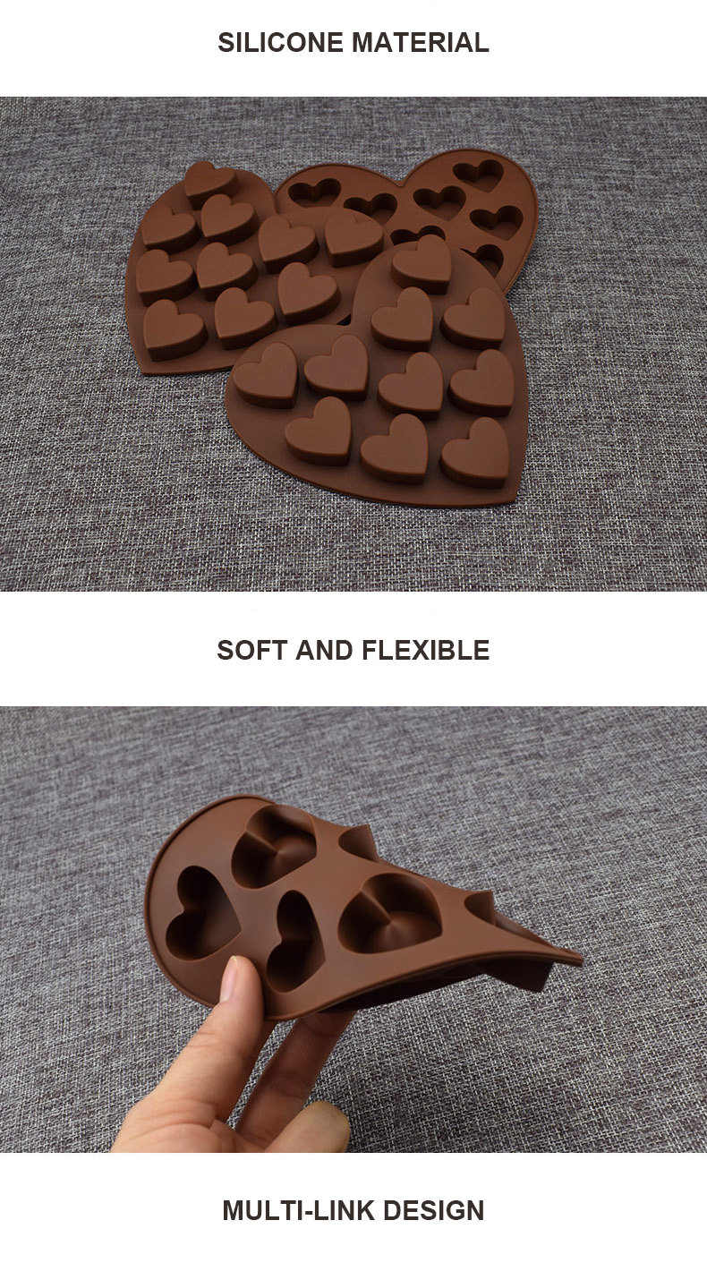 10 Cavities 3D Heart Chocolate Bomb Silicone Molds