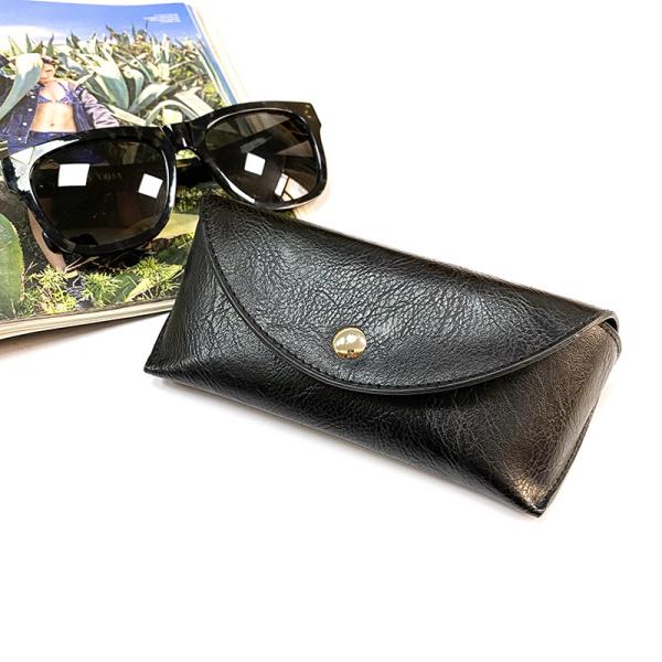 2020 fashion eyewear bag black glasses pouch custom private logo pu leather soft