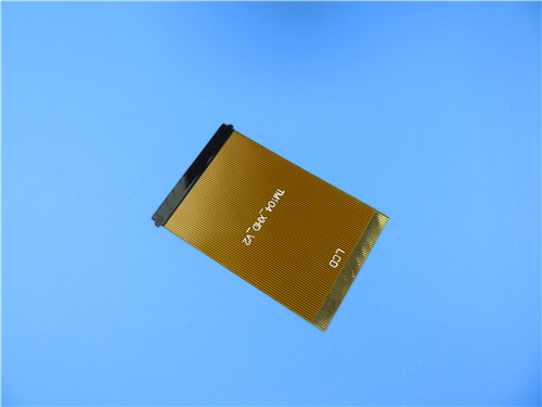 Single Layer Flex PCB Built on 1oz polyimide with polyimide stiffener for LCD Connector