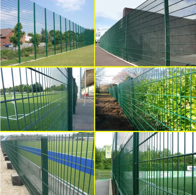 Hot Dipped Galvanized Double Loop Wire Fencing For Gardens 55*100mm Mesh Hole