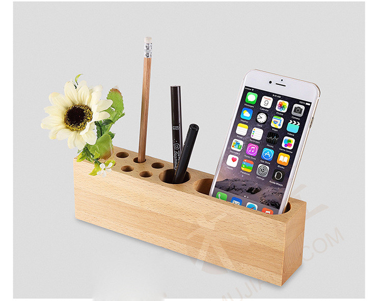Carbonized bamboo phone stand with a Pen holder for iphoneX 6splus for samsung S6 EDGE