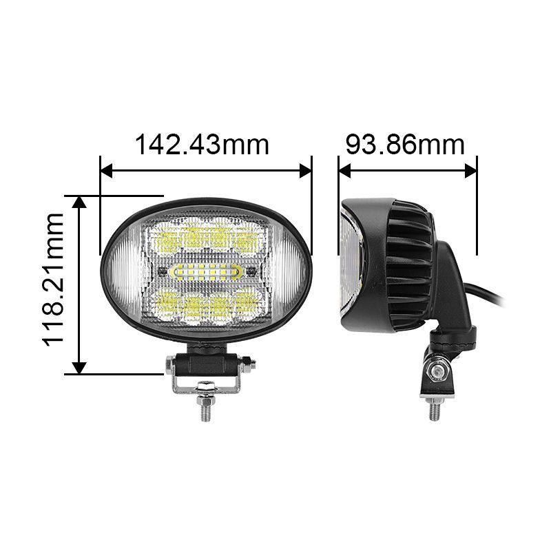 Waterproof IP67 42W Adjustable Rotary Base Truck Tractor Headlight LED Working Light