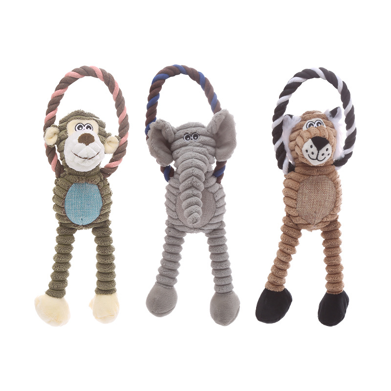 Monkey Shape Indestructible Plush Dog Toys Soft Dog Toys For Heavy Chewers