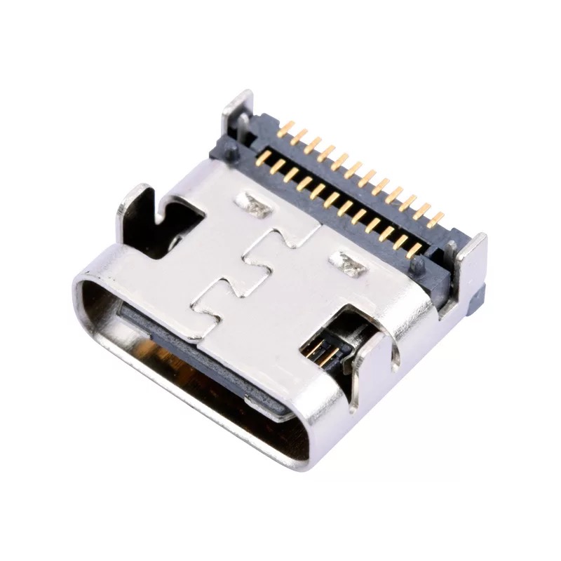 24 Pin 3.1 USB C Female Connector Sinking SMT SMD PCB ROHS Certificated