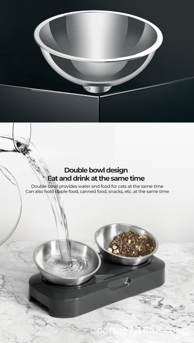 Pet Food Dog Feeder With Stainless Steel Bowl Raised Dog Bowls Non Spill Dog Bowl