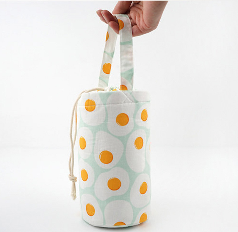 Recyclable Shoulder Strap H20CM Canvas Water Bottle Holder