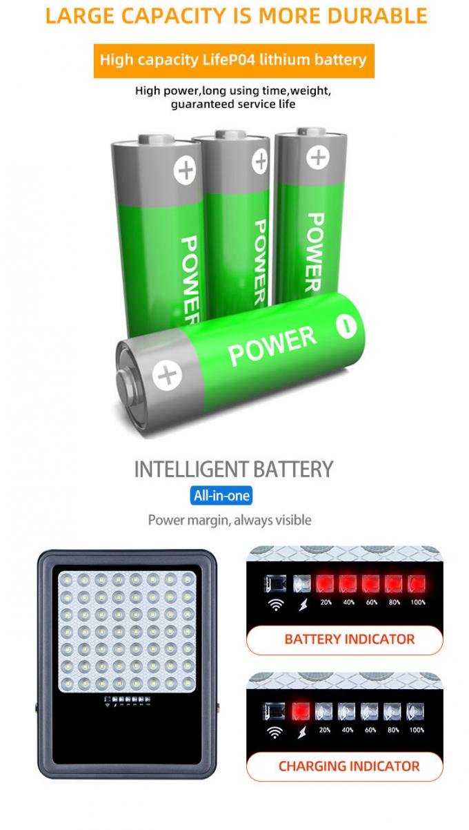 300w Outdoor Ip65 Solar Powered Flood Lights With Timer 2835 Smd Chips 4