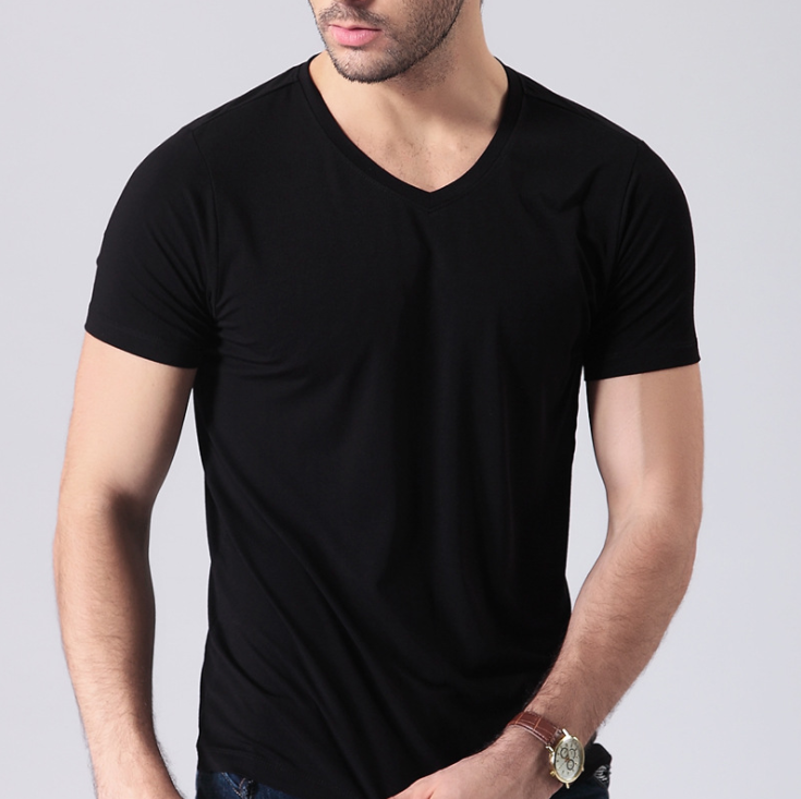 100% Soft Feeling V Neck Bamboo T Shirt Plus Size Eco Friendly