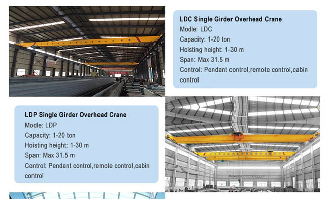 Construction Works 8T Single Girder Overhead Crane