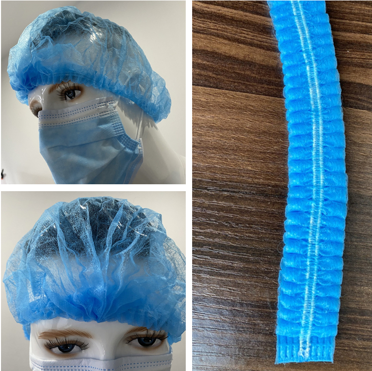 Custom Color Bouffant Cap Wholesale Non-Woven Disposable Mob Cap Clip Cap