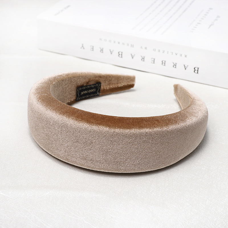 Fashion women velvet fabric padded hair hoop colorful hair headband accessories headband