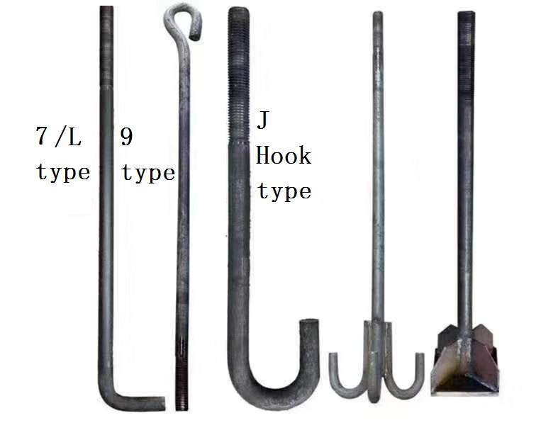 Silver L Type Foundation Anchor Bolt Grade 4.8/ 8.8/ 10.9/ 12.9 Ect for Carbon Steel