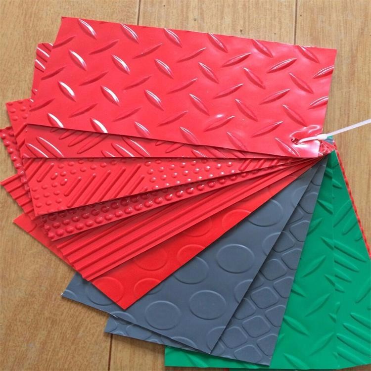 Outdoor PVC Garage Flooring Steel Plate Pattern Beautiful Decoration