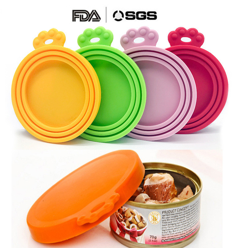 BPA FreeFood Can Lids Silicone Pet Food Can Covers For Dog Cat Food, One Can Cap Fit Most Standard Size Dog Cat Food Can