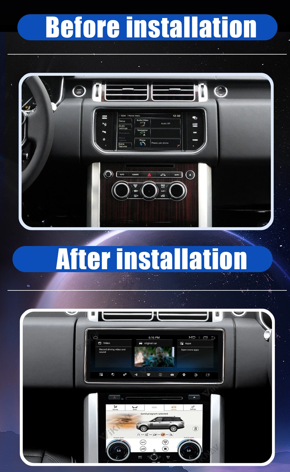 10.4 inch For Land Range Rover Vogue L405 AC Panel 2013-2017 Car air Conditioning Panel Climate Board AC Touch Screen