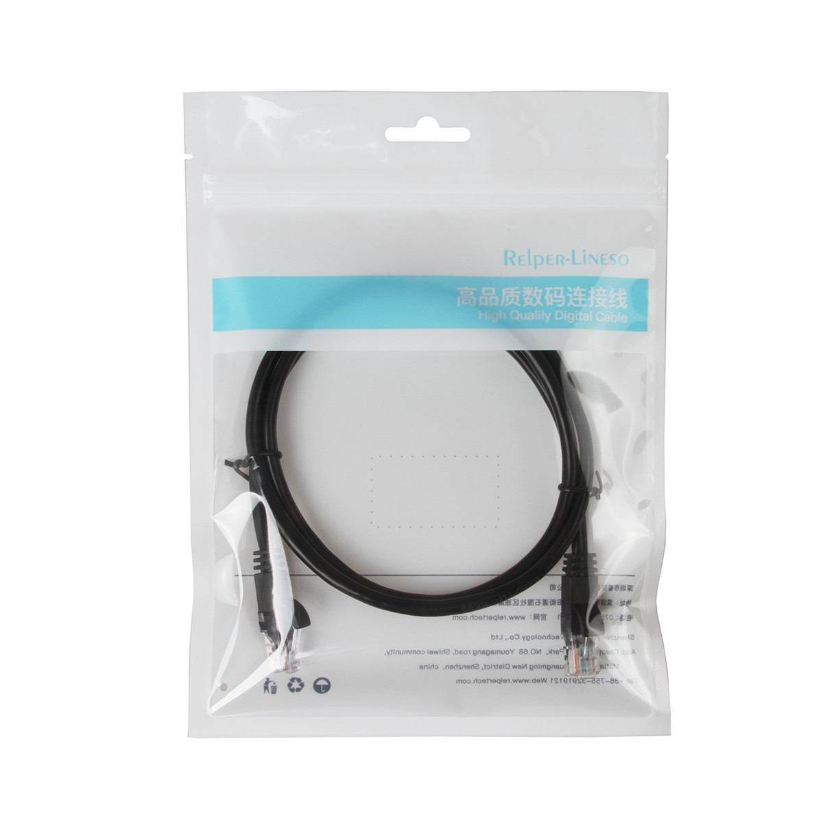 Black CCA UTP FTP Cat5e Patch Cord cable With RJ45 Male Connector