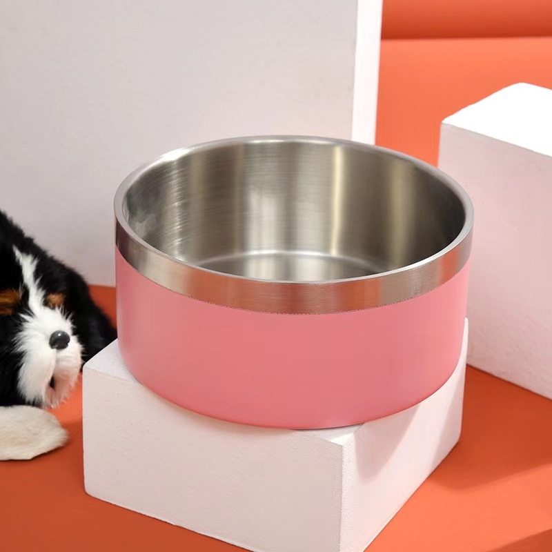 Bowls Durable Stainless Steel Anti-Spill Non-Slip PET Bowl for Drinking