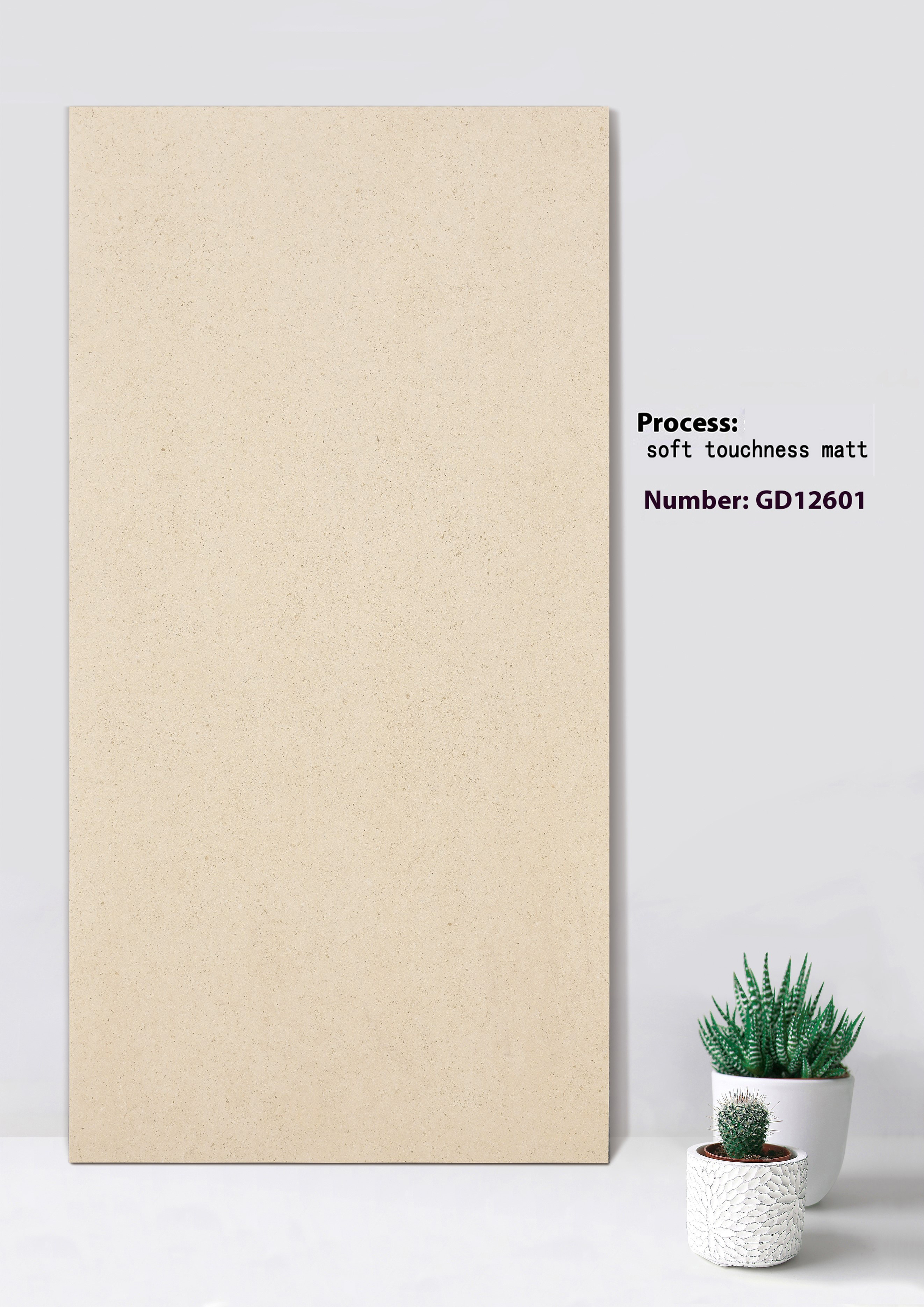 Beige And White durable Soft Touchness Matt Curtain Wall Thick Tiles For Living Room 600x1200mm
