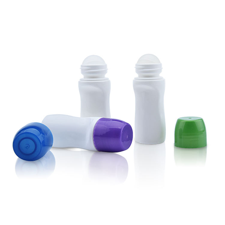 High Output PP Blue Deodorant Roll On Plastic Bottle Perfume Container With Overcap