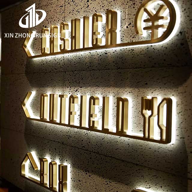 Customized 3d illuminated logo back lit signage for outside business exterior building