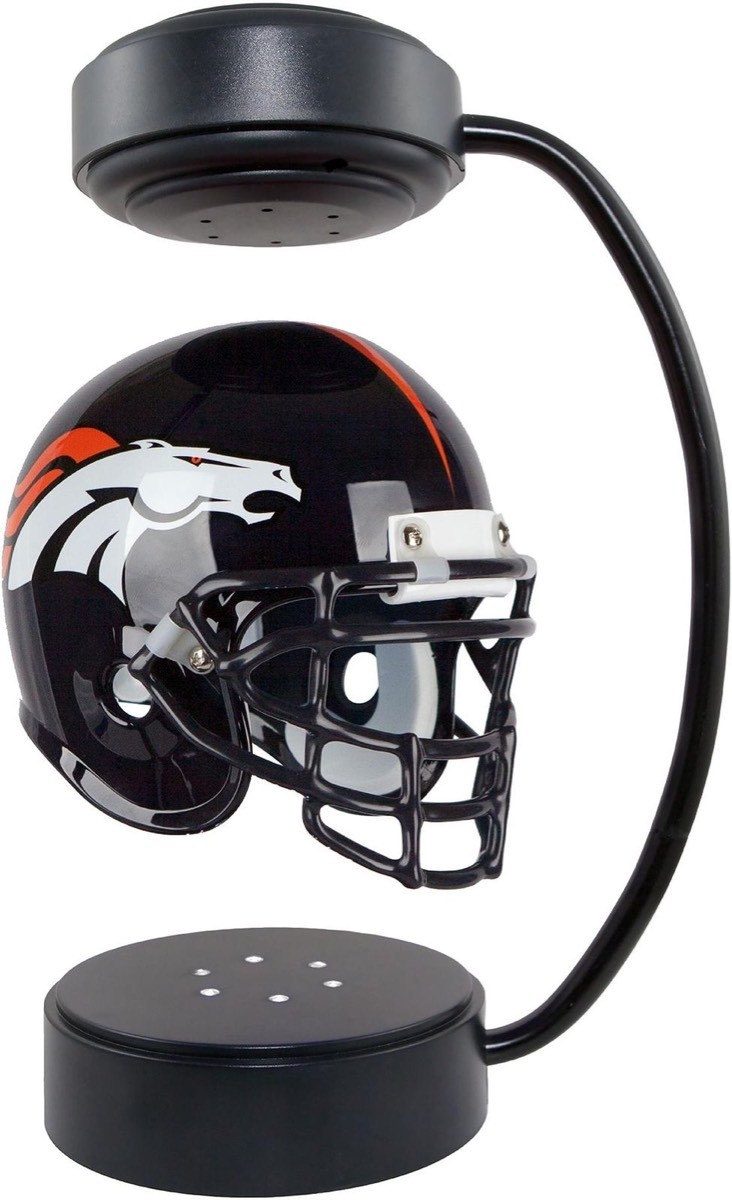 factory wholesale magnetic levitation floating hover helmet display racks with led light