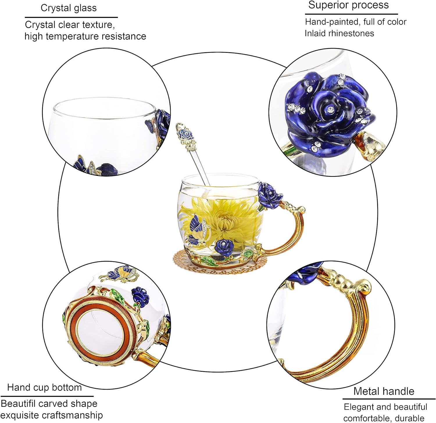 Birthday Gifts Tea Party Cups And Saucers Set With Spoon