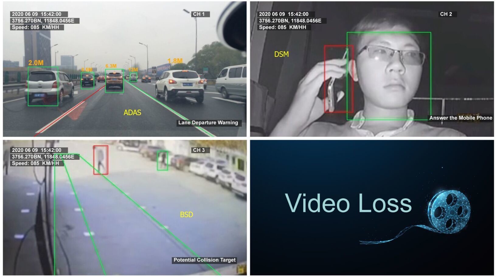 3G 4G GPS G-Sensor WIFI Driver Fatigue Monitor ADAS AI Mobile DVR For Fleet Management